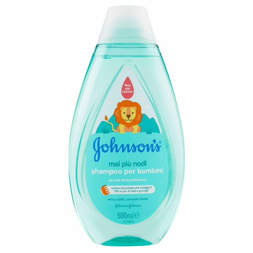Johnson's Baby Shampoo Mai Più Nodi per Bambini Routine Dimostrata che Scioglie il 75% in Più di Nodi e Grovigli Non Più Lacrime (500ml)