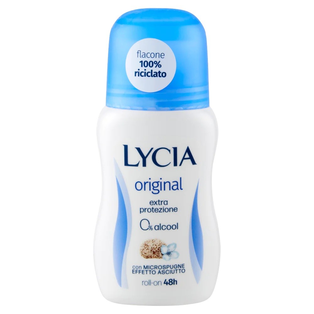 Lycia Original Roll-On dezodorans extra protezione sa mikrospužvama efekat suhoće 0% alkohola 48h zaštita flakone 100% recikliran (50ml)