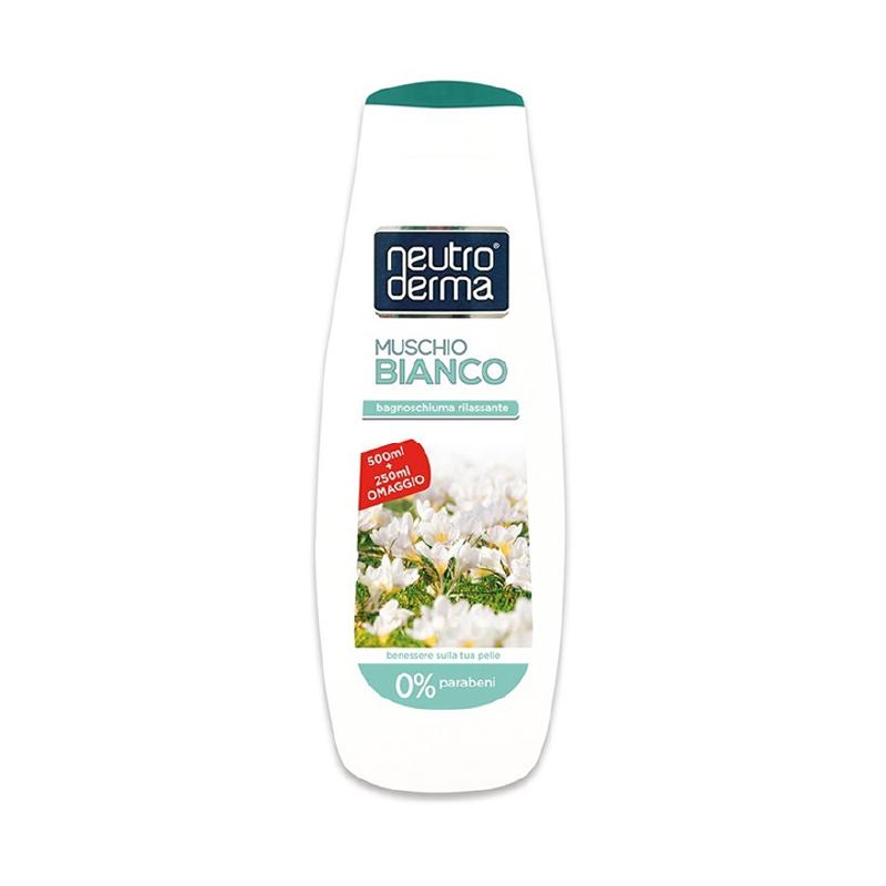Neutro Derma Muschio Bianco Bagnoschiuma Rilassante opuštajuća pjena za kupanje bijeli mošus 0% parabena benessere sulla tua pelle white musk (500ml + 250ml Omaggio)